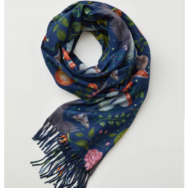 FABLE ENGLAND INTO THE WOODS  SCARF- BLUE