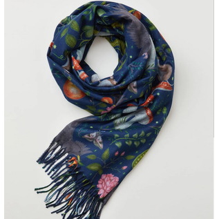 FABLE ENGLAND INTO THE WOODS  SCARF- BLUE
