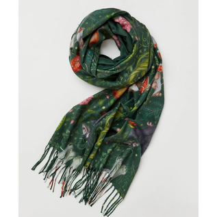 FABLE ENGLAND INTO THE WOODS  SCARF- GREEN