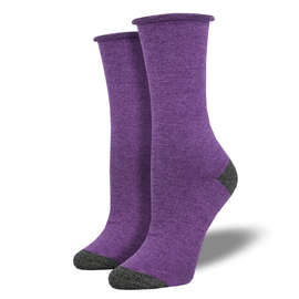 HEATHER ROLLTOP  SOCKS - PURPLE