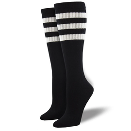 RUGBY STRIPE SKATE SOCKS - BLACK