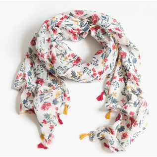 RED AND YELLOW POSIES SCARF