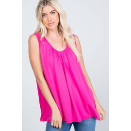 BUTTER SOFT FUCHSIA SLEEVELESS TOP (S-3X)