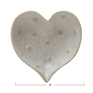 POLKA DOT HEART TRINKET DISH