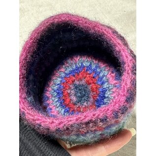 HAND KNIT FELTED BOWL #6 berry