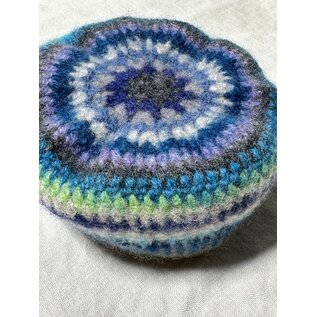 HAND MADE WOOL FELTED BOWL in BLUES