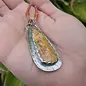 Seismic Silver AMBER CRAZY LACE AGATE PENDANT