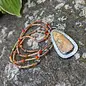 Seismic Silver AMBER CRAZY LACE AGATE PENDANT