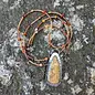 Seismic Silver AMBER CRAZY LACE AGATE PENDANT