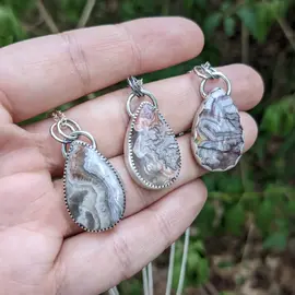 Seismic Silver SIMPLE PENDANT CRAZY LACE AGATE