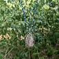 Seismic Silver SIMPLE CRAZY LACE AGATE PENDANT ON BLUE BEADS