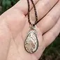 Seismic Silver SIMPLE CRAZY LACE AGATE PENDANT ON PLUM BEADS