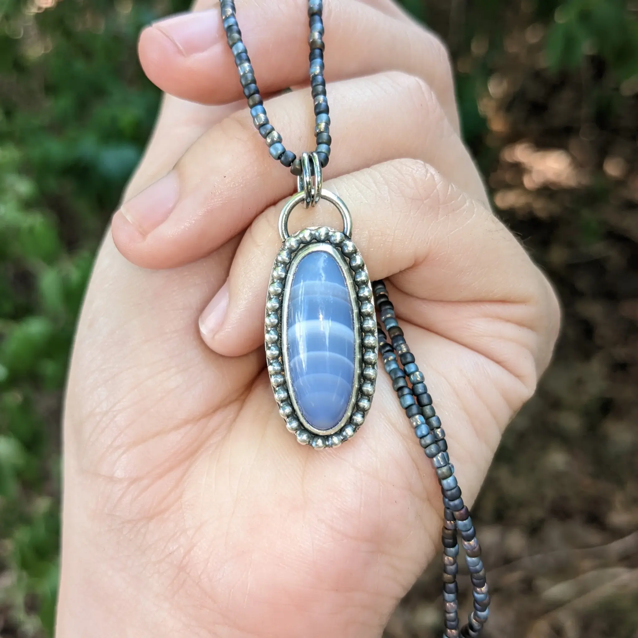 BLUE LACE AGATE PENDANT