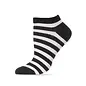 MEMOI BLACK  STRIPE SHORTIE SOCK