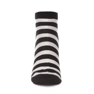 MEMOI BLACK  STRIPE SHORTIE SOCK