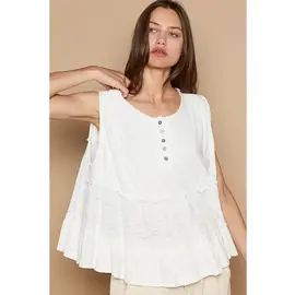 SALE! LOOSE SLEEVELESS RUFFLE TOP
