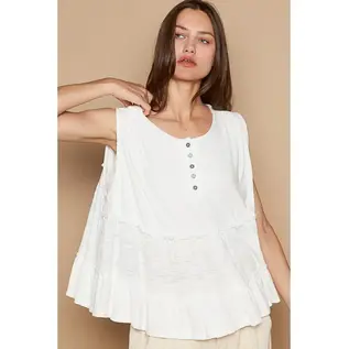 SALE! LOOSE SLEEVELESS RUFFLE TOP
