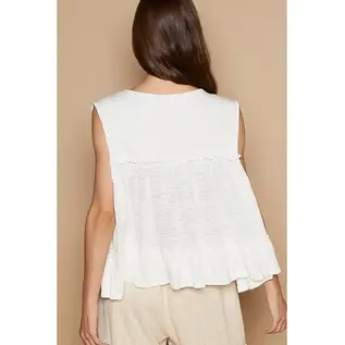 SALE! LOOSE SLEEVELESS RUFFLE TOP