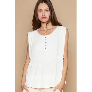 SALE! LOOSE SLEEVELESS RUFFLE TOP