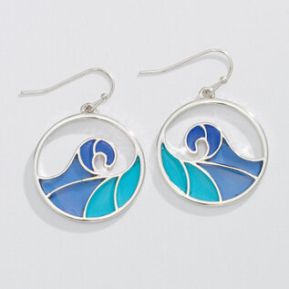 BLUE WAVE EARRINGS - CIRCLE