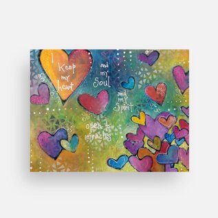 POSTCARD W/ENVELOPE -  KATE'S ART - HEARTS