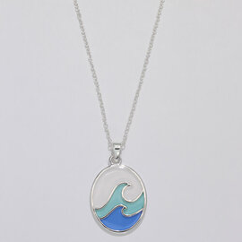 BLUE WAVE NECKLACE - OVAL