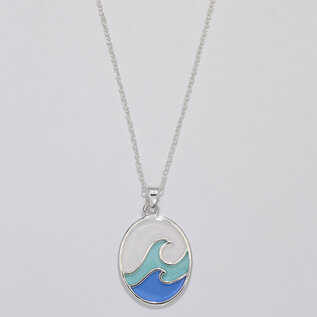 BLUE WAVE NECKLACE - OVAL