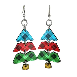 PLAID PINE TREE EARRINGS