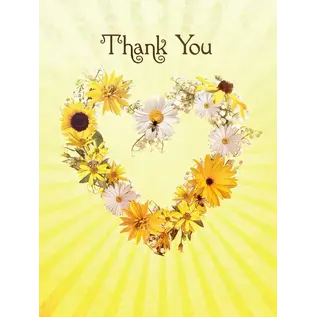 Thank You Card Heart of Flowers