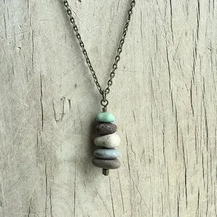 BEACH STONE CAIRN PENDANT