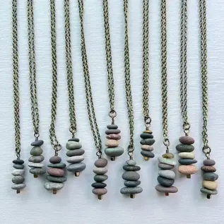 BEACH STONE CAIRN PENDANT