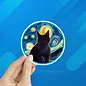 STARRY NIGHT CAT STICKER