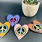 RECYCLED METAL PEACE HEART MAGNET