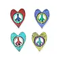 RECYCLED METAL PEACE HEART MAGNET