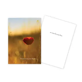 SYMPATHY  CARD -  POPPY HEART