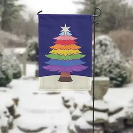 HOLIDAY TREE  PRIDE GARDEN FLAG