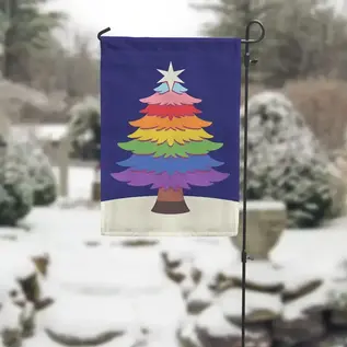 HOLIDAY TREE  PRIDE GARDEN FLAG