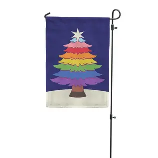 HOLIDAY TREE  PRIDE GARDEN FLAG