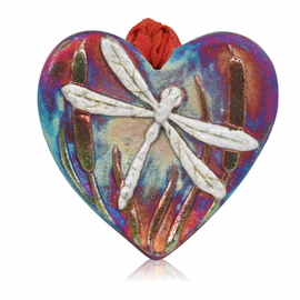 RAKU BLESSED HEART - DRAGONFLY