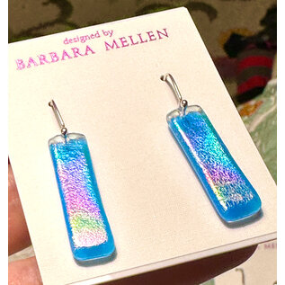 BARBARA MELLEN Handcrafted Dichroic Glass Earrings  #3