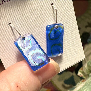 BARBARA MELLEN Handcrafted Dichroic Glass Earrings  #15