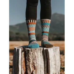 SOLMATE SOCKS - MISMATCH WOOL - WALNUT