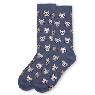 SOCKS - CASHMERE BLEND  KITTY FACES