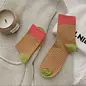 SOCKS TINY STRIPES PUMPKIN OLIVE