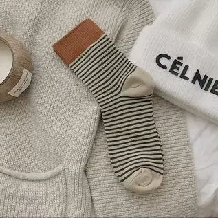 SOCKS TINY STRIPES ACORN