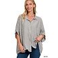 BOXY STRIPED BUTTON UP