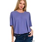 WIDE COTTON CROPPED TEE 2 COLORS
