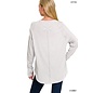 SOFT BLACK RAW EDGE TOP  W/ THUMBHOLES