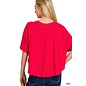 WIDE COTTON CROPPED TEE 2 COLORS