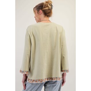 PEACE DOVE TOP - SAGE WITH RUFFLES